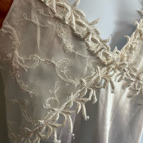 Vintage  Jia's intimate satin slip dress lingerie lace bridal romantic , size S - Picture 3 of 13